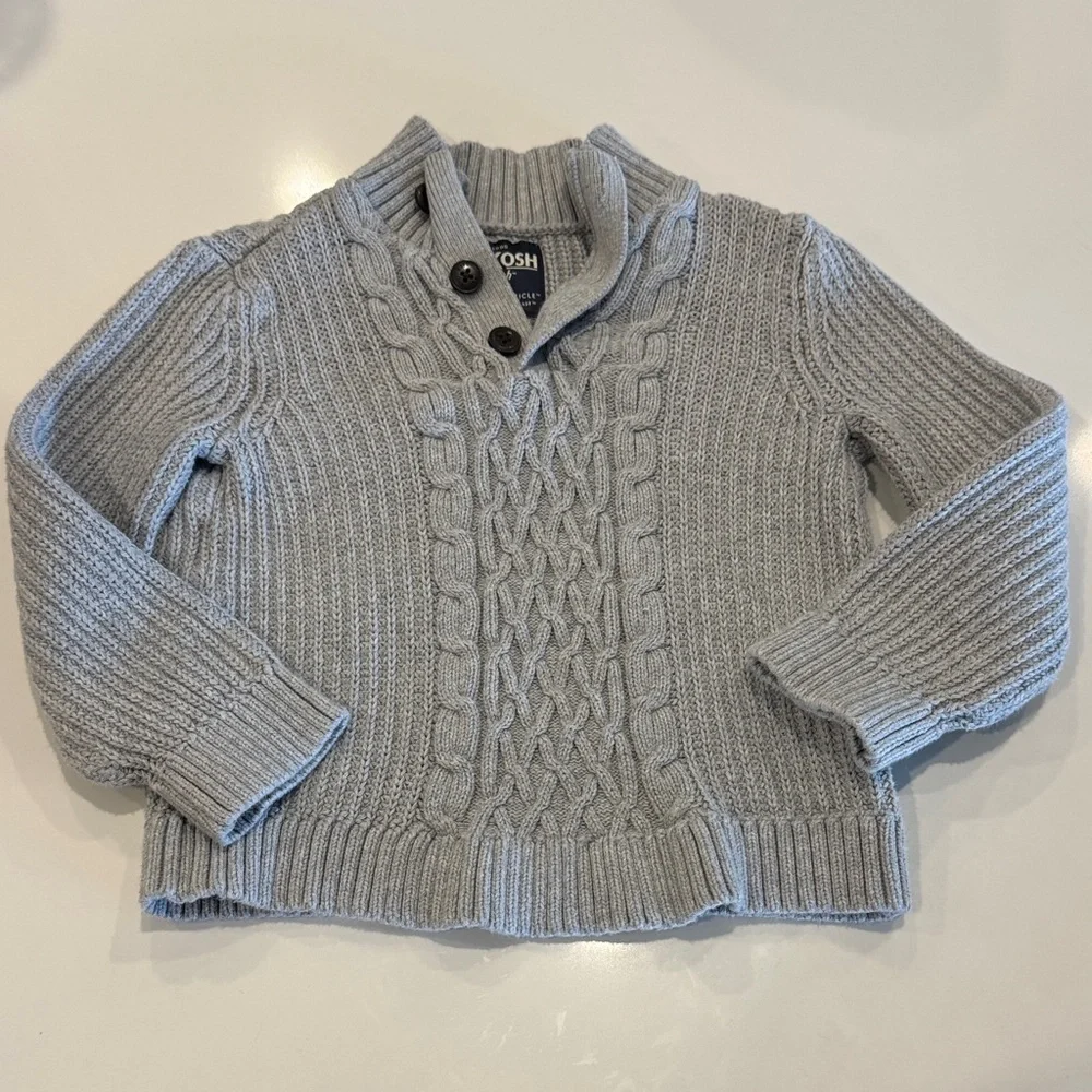 OshKosh BGosh Gray Cable Knit Sweater Kids